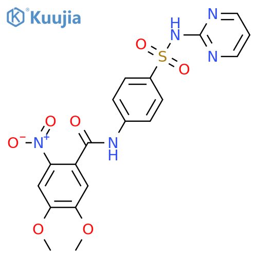 Benzamide,4,5-dimethoxy-2-nitro-N-[4-[(2-pyrimidinylamino)sulfonyl]phenyl]- structure