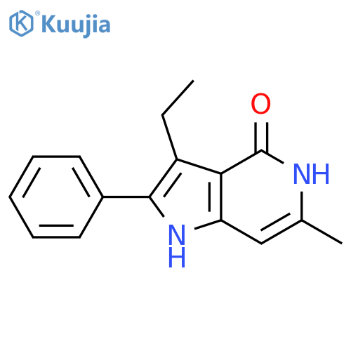 4H-Pyrrolo[3,2-c]pyridin-4-one, 3-ethyl-1,5-dihydro-6-methyl-2-phenyl- structure