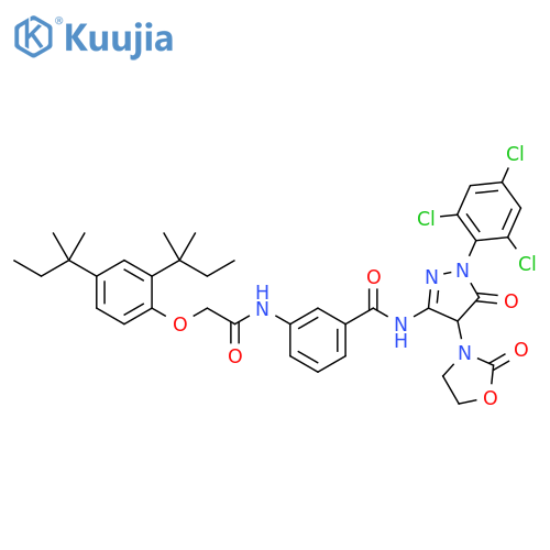 Benzamide,3-[[[2,4-bis(1,1-dimethylpropyl)phenoxy]acetyl]amino]-N-[4,5-dihydro-4-(2-oxo-3-oxazolidinyl)-5-oxo-1-(2,4,6-trichlorophenyl)-1H-pyrazol-3-yl]- structure