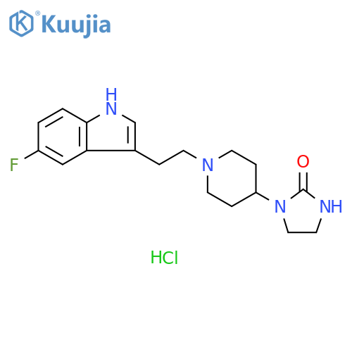 2-Imidazolidinone, 1-[1-[2-(5-fluoro-1H-indol-3-yl)ethyl]-4-piperidinyl]-, hydrochloride (1:1) structure