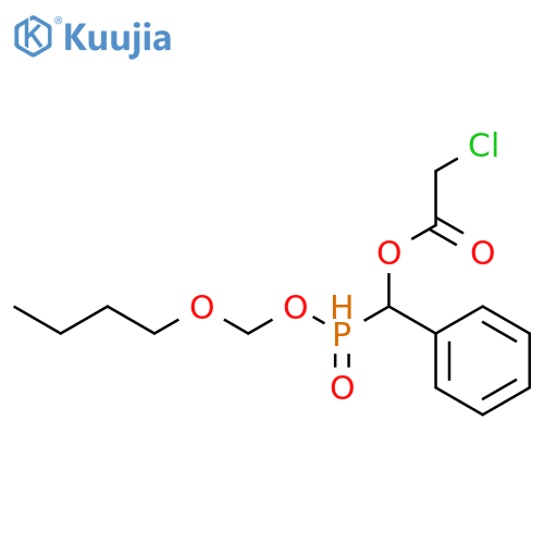 Acetic acid, chloro-, (butoxymethoxyphosphinyl)phenylmethyl ester structure