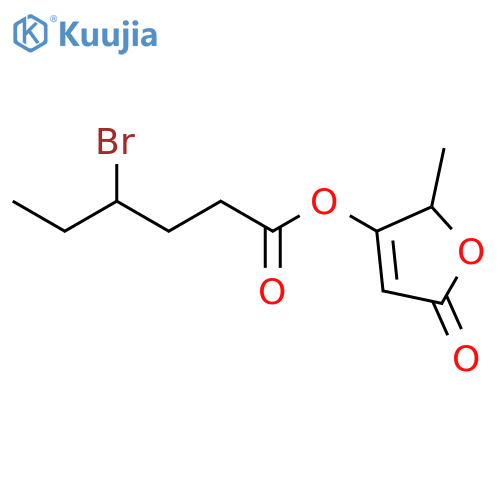 Hexanoic acid, 4-bromo-, 2,5-dihydro-2-methyl-5-oxo-3-furanyl ester structure