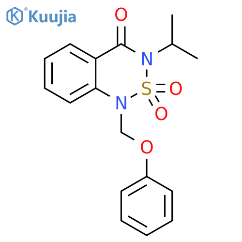 1H-2,1,3-Benzothiadiazin-4(3H)-one,3-(1-methylethyl)-1-(phenoxymethyl)-, 2,2-dioxide structure