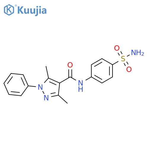 1H-Pyrazole-4-carboxamide,N-[4-(aminosulfonyl)phenyl]-3,5-dimethyl-1-phenyl- structure