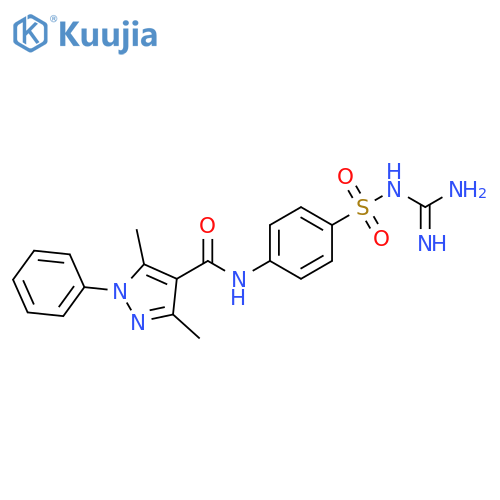 1H-Pyrazole-4-carboxamide,N-[4-[[(aminoiminomethyl)amino]sulfonyl]phenyl]-3,5-dimethyl-1-phenyl- structure