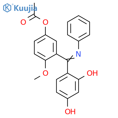 1,3-Benzenediol,4-[[5-(acetyloxy)-2-methoxyphenyl](phenylimino)methyl]- structure