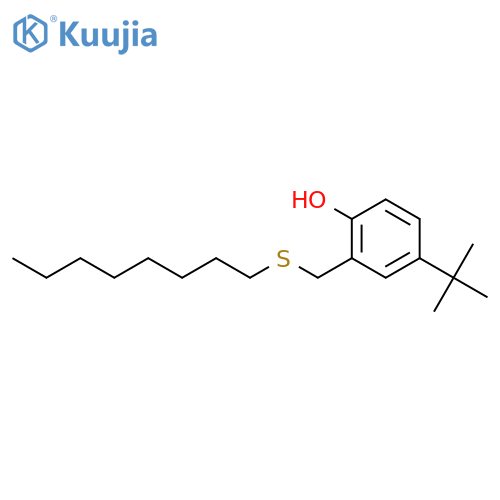 Phenol, 4-(1,1-dimethylethyl)-2-[(octylthio)methyl]- structure