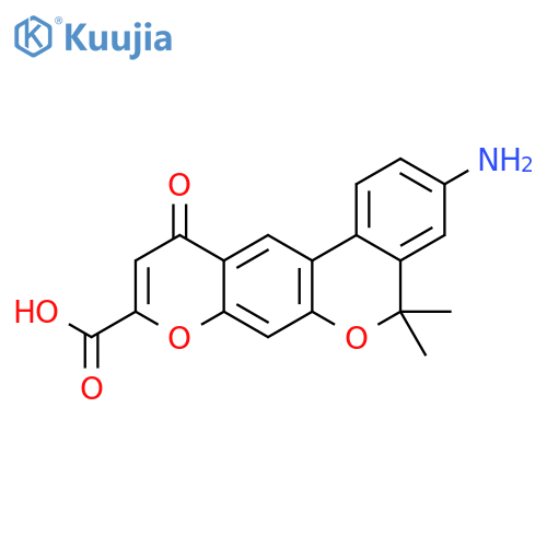 5H,11H-[2]Benzopyrano[4,3-g][1]benzopyran-9-carboxylic acid, 3-amino-5,5-dimethyl-11-oxo- (9CI) structure