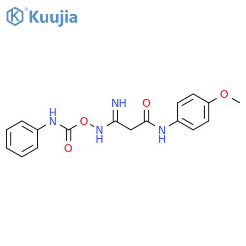 Propanamide,3-imino-N-(4-methoxyphenyl)-3-[[[(phenylamino)carbonyl]oxy]amino]- structure