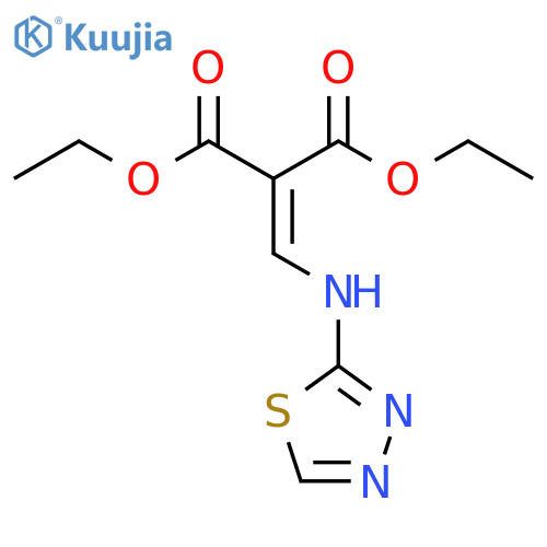 Propanedioic acid, 2-[(1,3,4-thiadiazol-2-ylamino)methylene]-, 1,3-diethyl ester structure