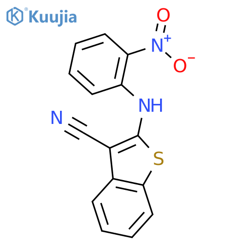 Benzo[b]thiophene-3-carbonitrile, 2-[(2-nitrophenyl)amino]- structure