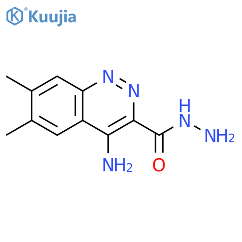 3-Cinnolinecarboxylic acid, 4-amino-6,7-dimethyl-, hydrazide structure