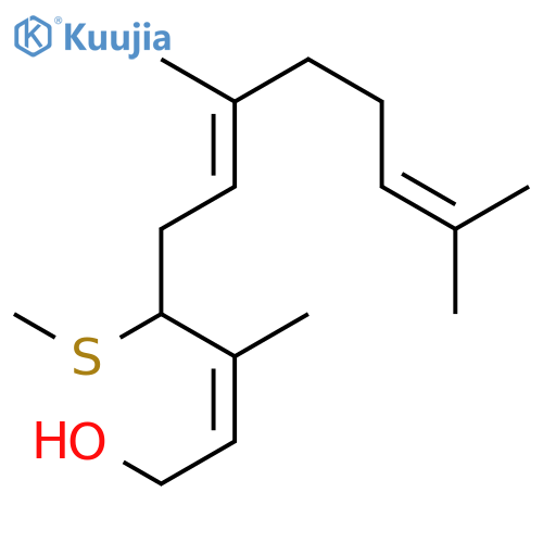 2,6,10-Dodecatrien-1-ol, 3,7,11-trimethyl-4-(methylthio)-, (E,E)- structure