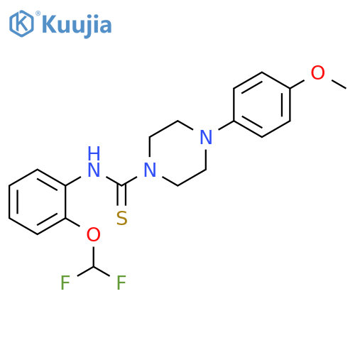N-2-(difluoromethoxy)phenyl-4-(4-methoxyphenyl)piperazine-1-carbothioamide structure