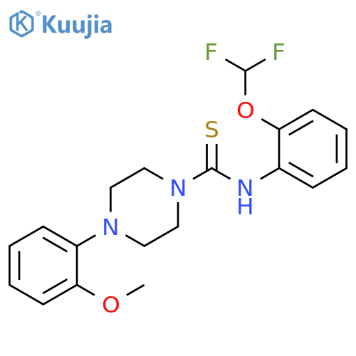 N-2-(difluoromethoxy)phenyl-4-(2-methoxyphenyl)piperazine-1-carbothioamide structure