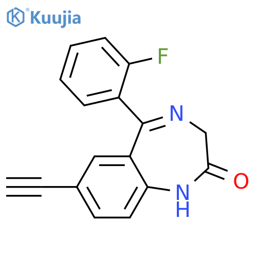 2H-1,4-Benzodiazepin-2-one, 7-ethynyl-5-(2-fluorophenyl)-1,3-dihydro- structure