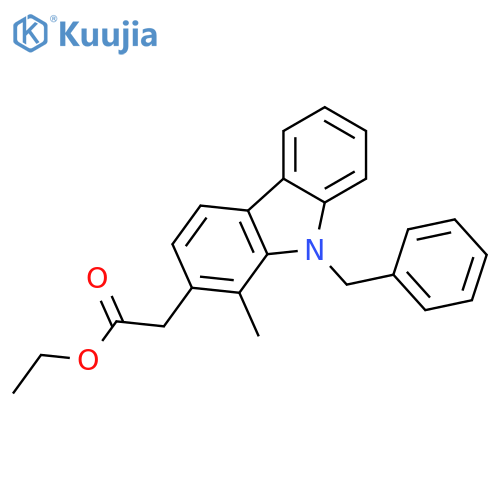9H-Carbazole-2-acetic acid, 1-methyl-9-(phenylmethyl)-, ethyl ester structure