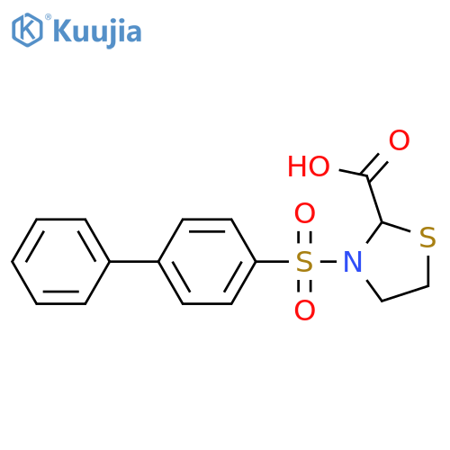 2-THIAZOLIDINECARBOXYLIC ACID, 3-([1,1'-BIPHENYL]-4-YLSULFONYL)- structure