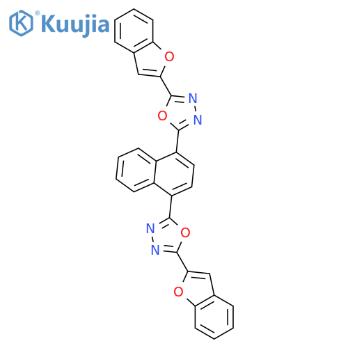 1,3,4-Oxadiazole, 2,2'-(1,4-naphthalenediyl)bis[5-(2-benzofuranyl)- structure