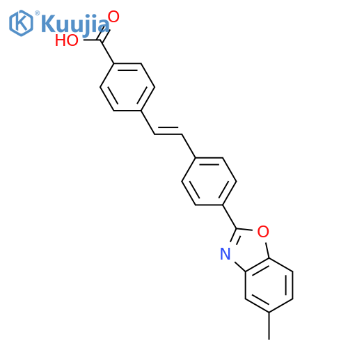 p-[o-[4-(5-methylbenzoxazol-2-yl)phenyl]vinyl]benzoic acid structure