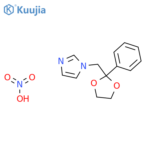 1H-Imidazole, 1-[(2-phenyl-1,3-dioxolan-2-yl)methyl]-, mononitrate structure