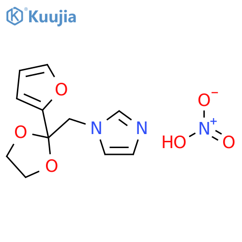 1H-Imidazole, 1-[[2-(2-furanyl)-1,3-dioxolan-2-yl]methyl]-, mononitrate structure
