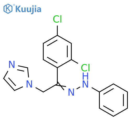 Ethanone, 1-(2,4-dichlorophenyl)-2-(1H-imidazol-1-yl)-, 2-phenylhydrazone structure