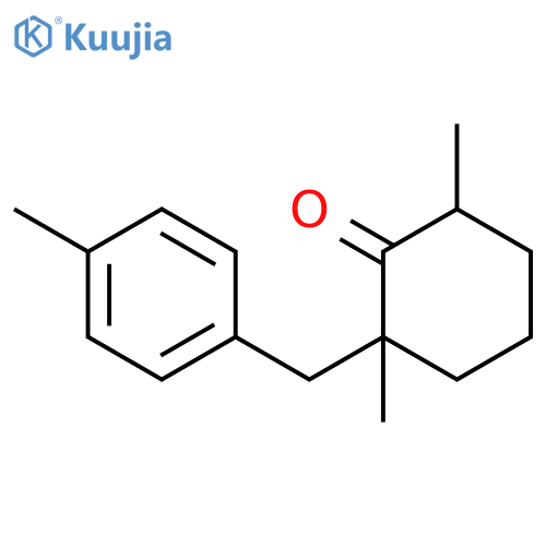 Cyclohexanone, 2,6-dimethyl-2-[(4-methylphenyl)methyl]- structure