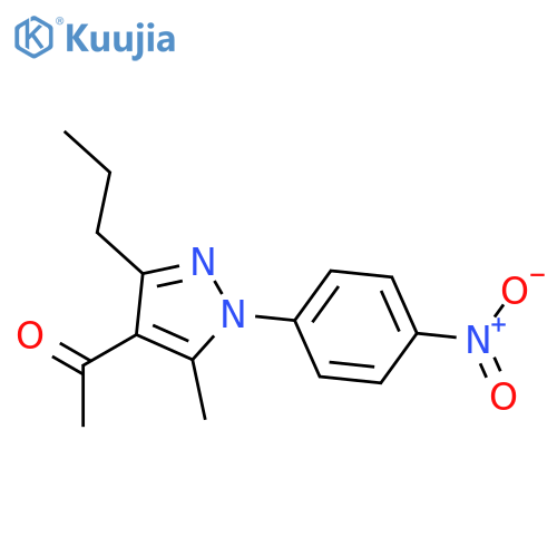 Ethanone, 1-[5-methyl-1-(4-nitrophenyl)-3-propyl-1H-pyrazol-4-yl]- structure
