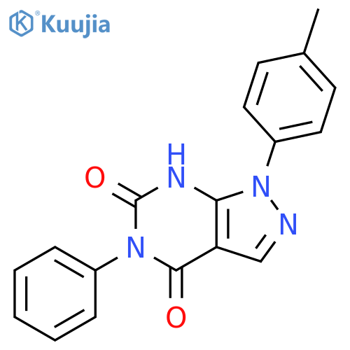1H-Pyrazolo[3,4-d]pyrimidine-4,6(5H,7H)-dione,1-(4-methylphenyl)-5-phenyl- structure