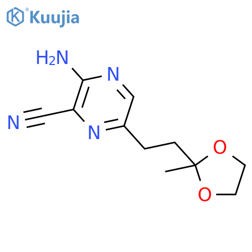 Pyrazinecarbonitrile, 3-amino-6-[2-(2-methyl-1,3-dioxolan-2-yl)ethyl]- structure