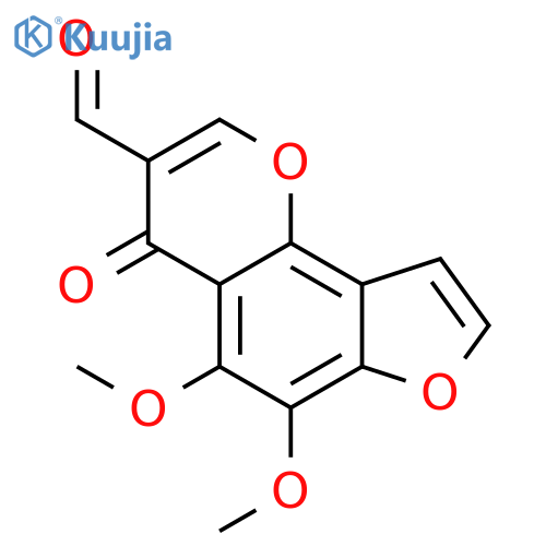 4H-Furo[2,3-h]-1-benzopyran-3-carboxaldehyde, 5,6-dimethoxy-4-oxo- structure