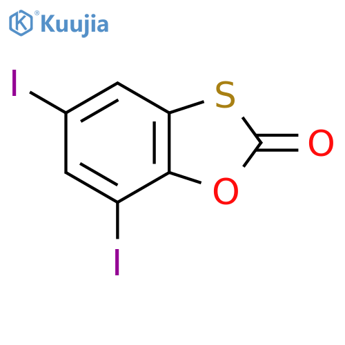 1,3-Benzoxathiol-2-one, 5,7-diiodo- structure