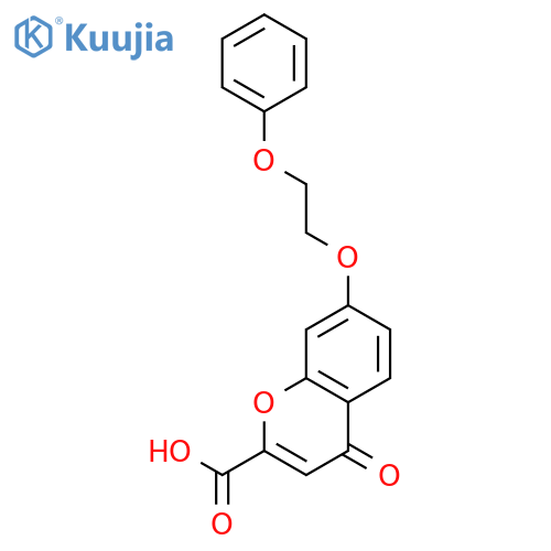 4H-1-Benzopyran-2-carboxylic acid, 4-oxo-7-(2-phenoxyethoxy)- structure