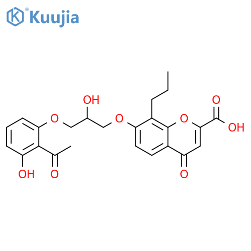 4H-1-Benzopyran-2-carboxylic acid,7-[3-(2-acetyl-3-hydroxyphenoxy)-2-hydroxypropoxy]-4-oxo-8-propyl- structure