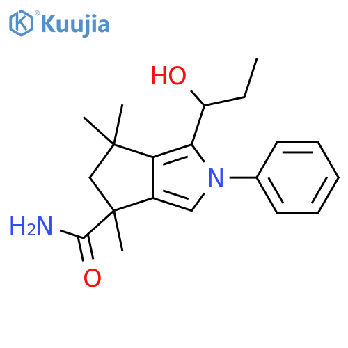 Cyclopenta[c]pyrrole-4-carboxamide,2,4,5,6-tetrahydro-1-(1-hydroxypropyl)-4,6,6-trimethyl-2-phenyl- structure
