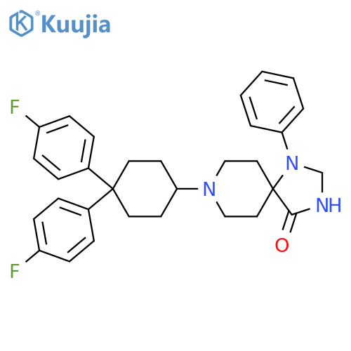 1,3,8-Triazaspiro[4.5]decan-4-one, 8-[4,4-bis(4-fluorophenyl)cyclohexyl]-1-phenyl- structure