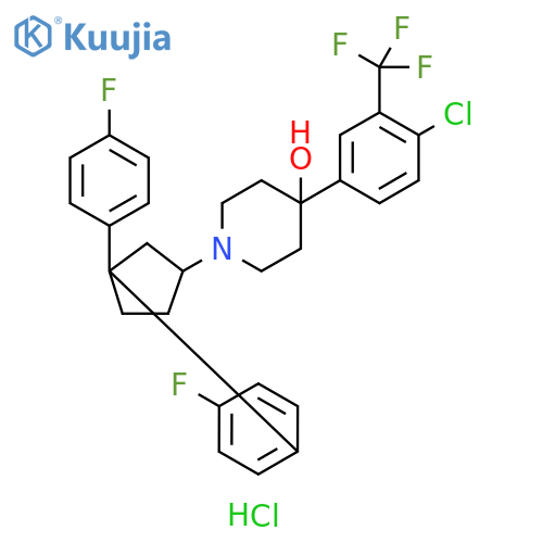 4-Piperidinol, 1-[3,3-bis(4-fluorophenyl)cyclopentyl]-4-[4-chloro-3-(trifluoromethyl)phenyl]-, hydrochloride (1:1) structure