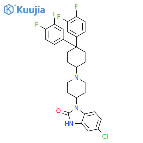 2H-BENZIMIDAZOL-2-ONE, 1-[1-[4,4-BIS(3,4-DIFLUOROPHENYL)CYCLOHEXYL]-4-PIPERIDINYL]-5-CHLORO-1,3-DIHYDRO- structure