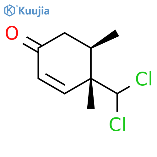 2-Cyclohexen-1-one, 4-(dichloromethyl)-4,5-dimethyl-, trans- structure