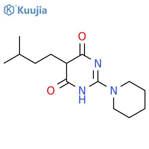 4,6(1H,5H)-Pyrimidinedione, 5-(3-methylbutyl)-2-(1-piperidinyl)- structure