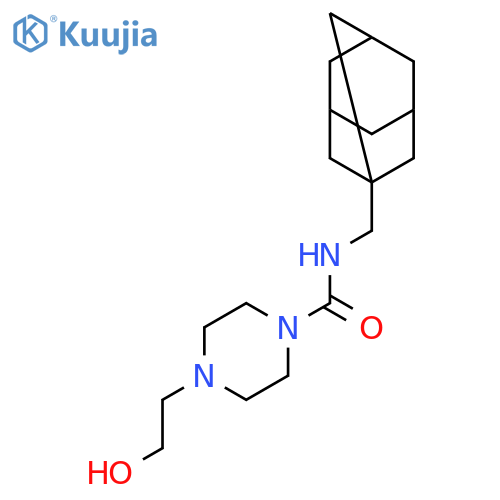 N-(adamantan-1-yl)methyl-4-(2-hydroxyethyl)piperazine-1-carboxamide structure