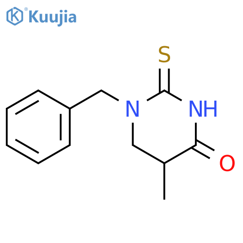 4(1H)-Pyrimidinone, tetrahydro-5-methyl-1-(phenylmethyl)-2-thioxo- structure