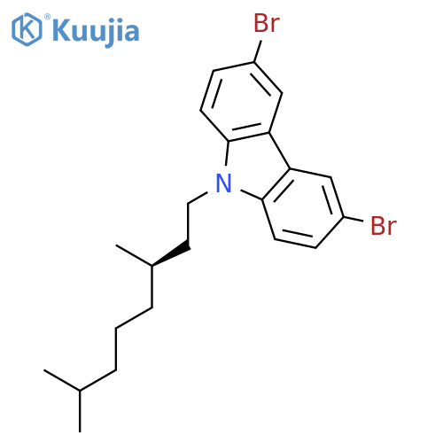 9H-CARBAZOLE, 3,6-DIBROMO-9-[(3R)-3,7-DIMETHYLOCTYL]- structure