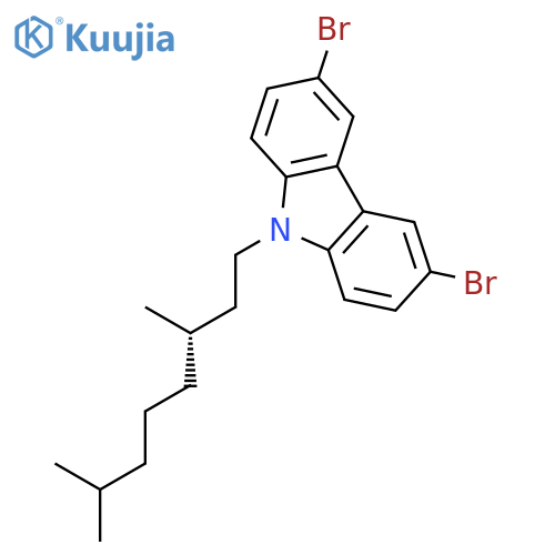 9H-CARBAZOLE, 3,6-DIBROMO-9-[(3S)-3,7-DIMETHYLOCTYL]- structure