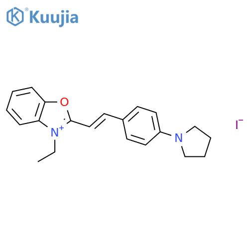 Benzoxazolium, 3-ethyl-2-[2-[4-(1-pyrrolidinyl)phenyl]ethenyl]-, iodide structure