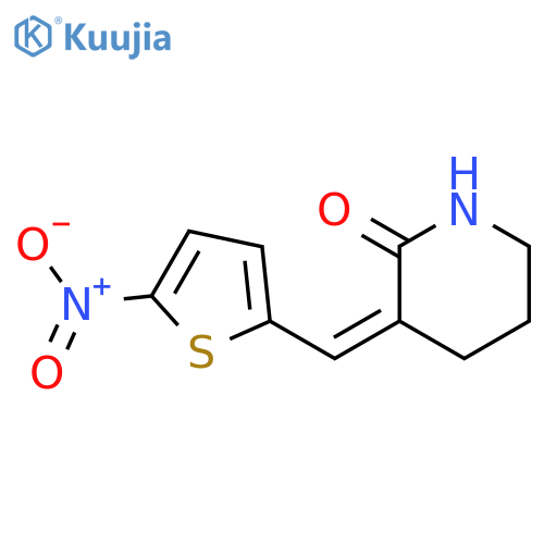 2-Piperidinone, 3-[(5-nitro-2-thienyl)methylene]-, (3E)- structure