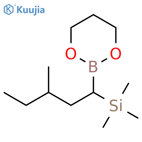 1,3,2-Dioxaborinane, 2-[3-methyl-1-(trimethylsilyl)pentyl]- structure