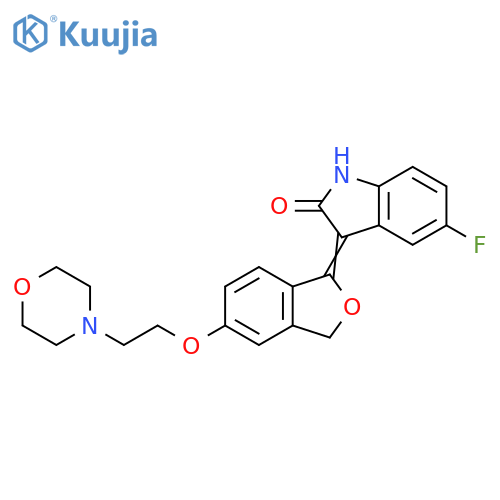2H-Indol-2-one,5-fluoro-1,3-dihydro-3-[5-[2-(4-morpholinyl)ethoxy]-1(3H)-isobenzofuranylidene]- structure