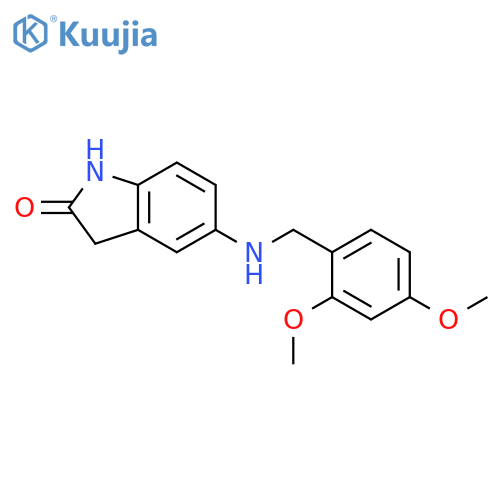 2H-Indol-2-one, 5-[[(2,4-dimethoxyphenyl)methyl]amino]-1,3-dihydro- structure